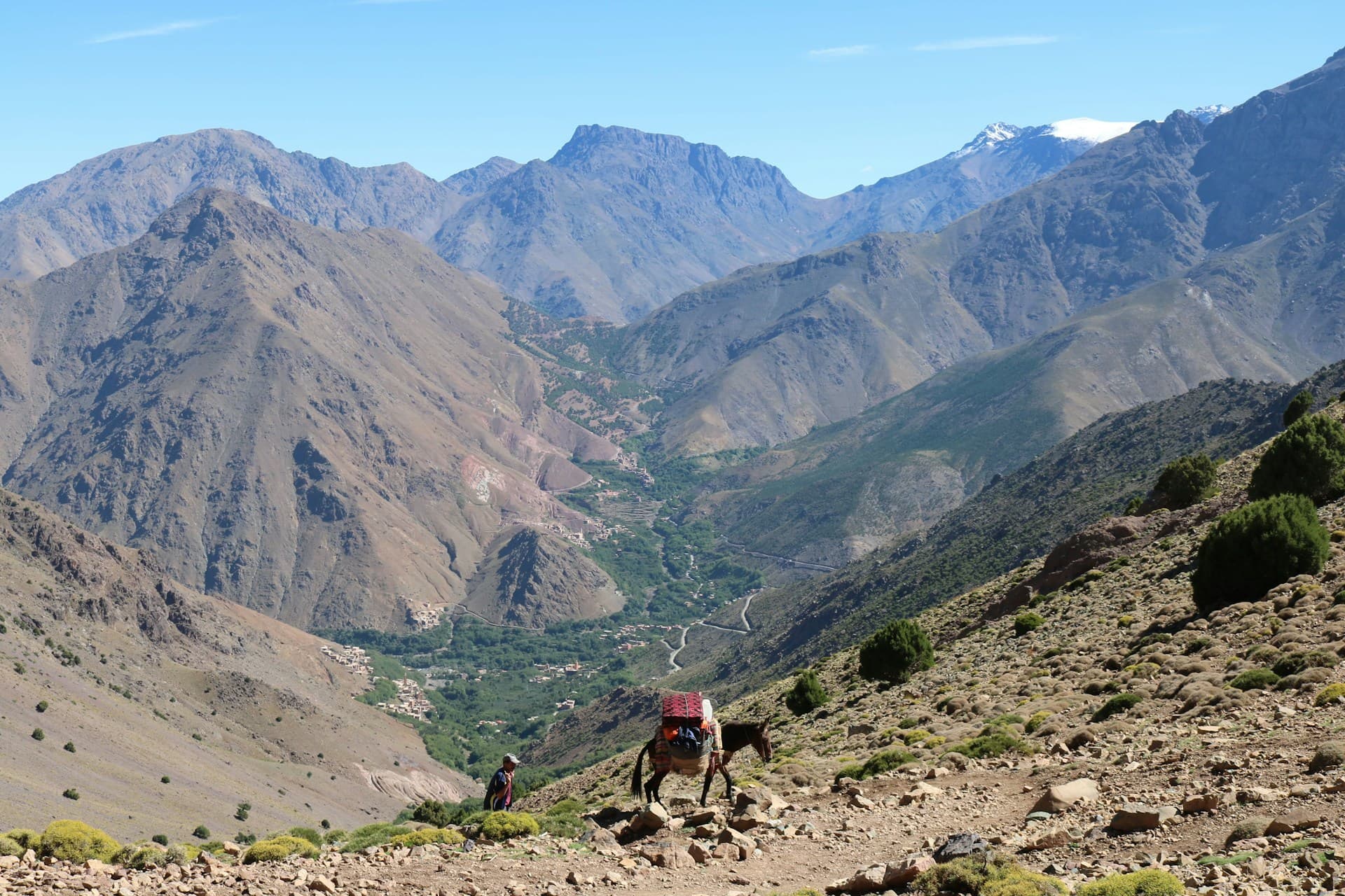 Mount Toubkal summit at sunrise from the High Atlas Mountains